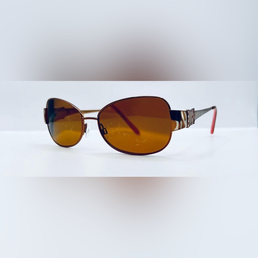 Daisy Fuentes DF Zanita Gold Oval Sunglasses Frames Only - Picture 2 of 8